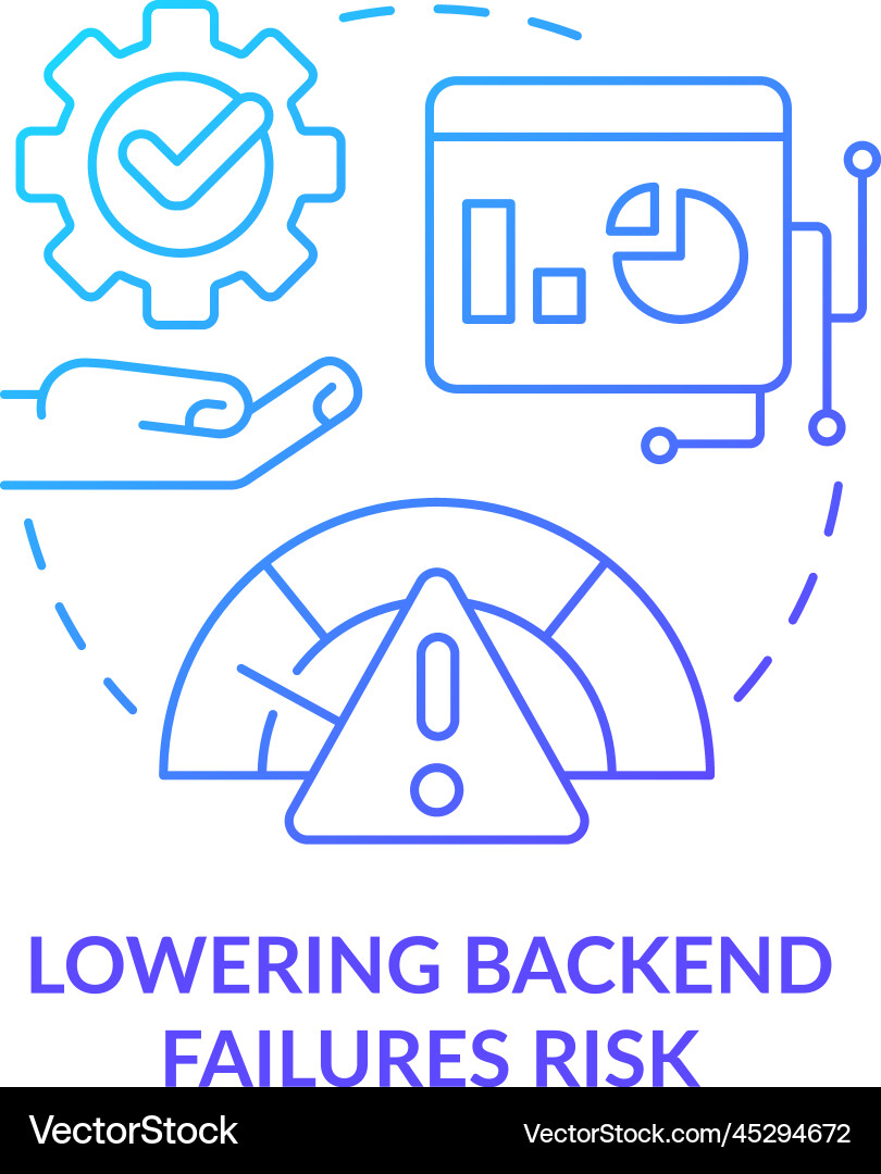Lowering backend failures risk blue gradient Vector Image