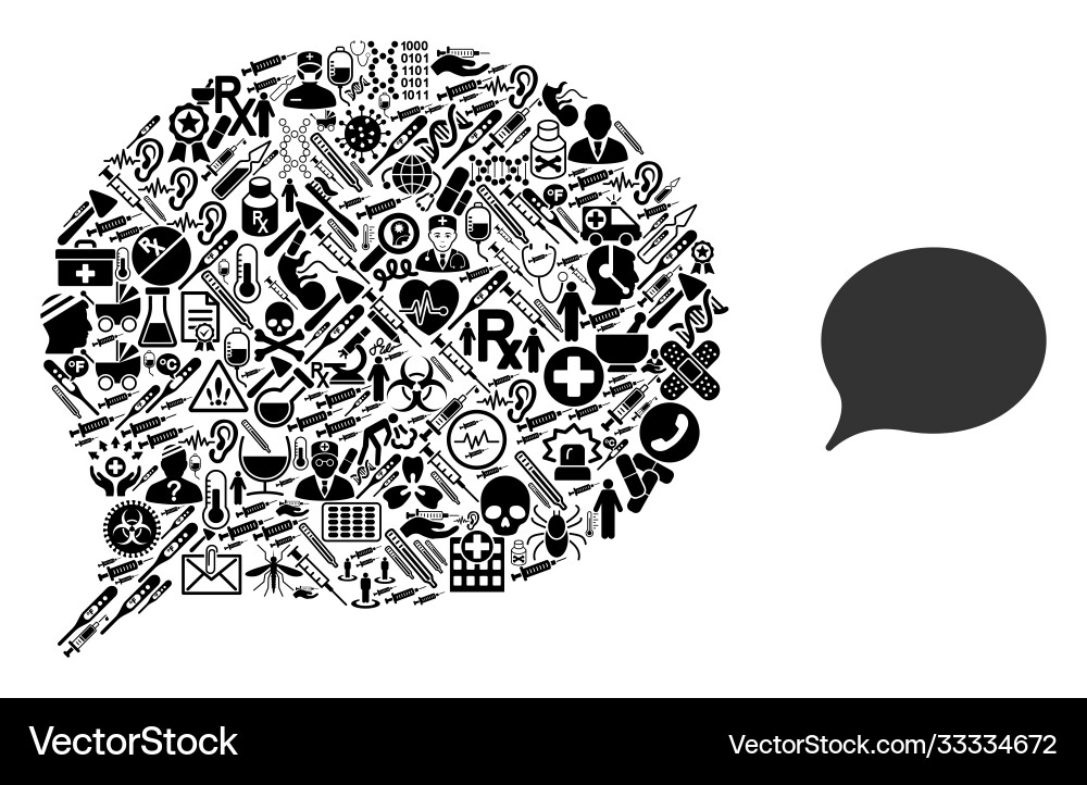Mosaic hint with health icons Mosaic hint with health icons Vector Image
