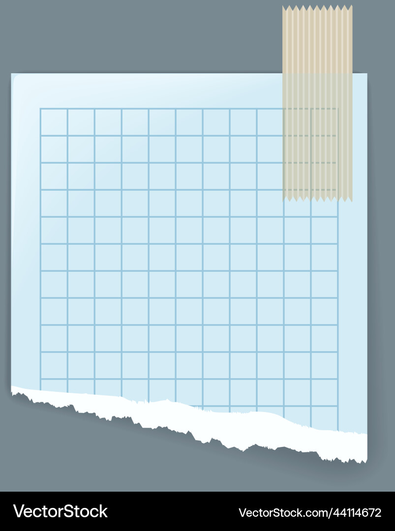 Piece of blank paper from notebook or notepad Vector Image