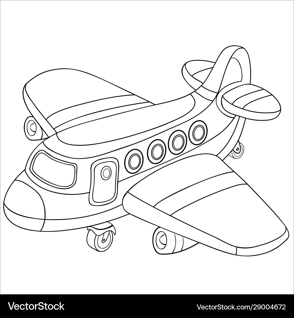 Plane in contour isolated object on a white Plane in contour isolated object on a white Vector Image