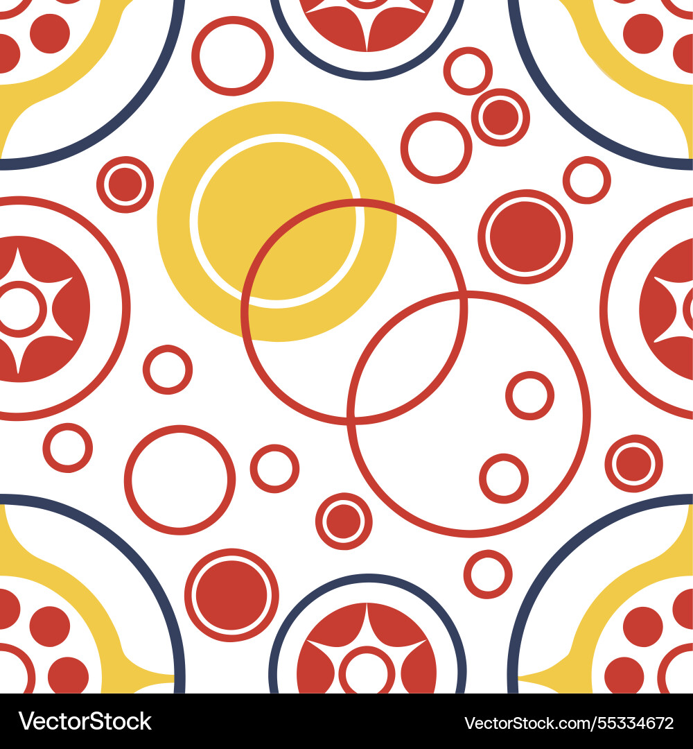 Pop art seamless pattern with bold retro circles Pop art seamless pattern with bold retro circles Vector Image