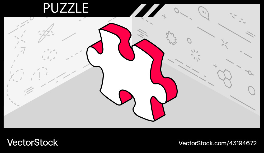 Puzzle isometric design icon web 3d colorful Puzzle isometric design icon web 3d colorful vector image