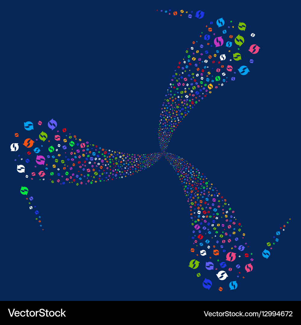 Refresh fireworks swirl rotation vector image