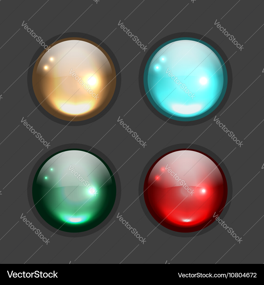 Set of glossy button icons for your design vector image