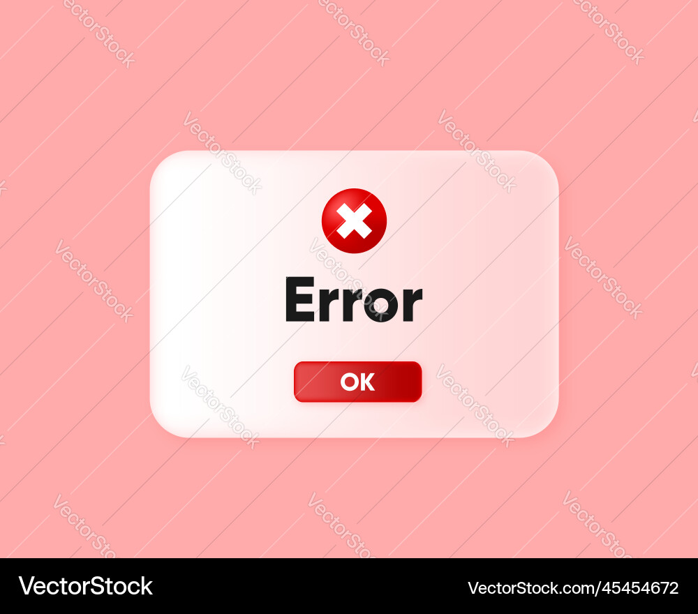 System Error Window - Red Warning vector image