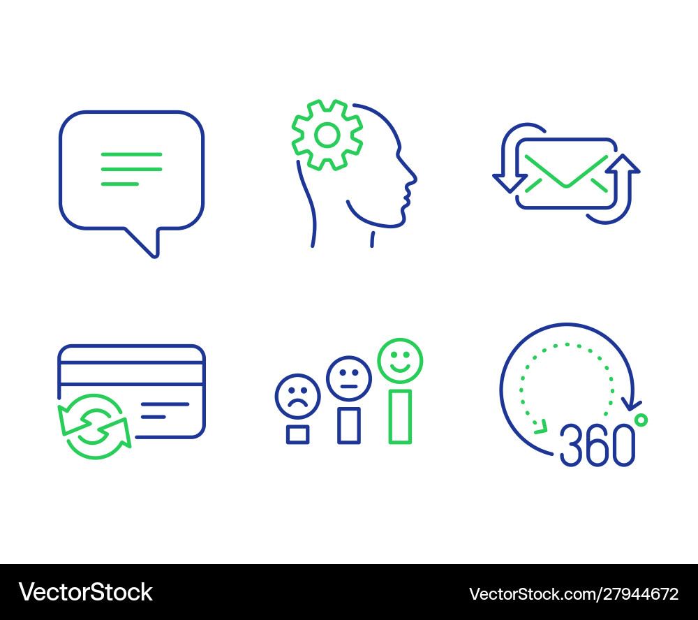 Text message change card and refresh mail icons vector image