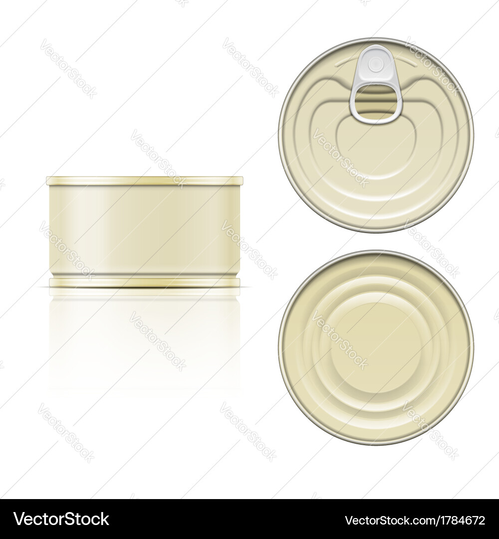 Tin Can with Ring Pull - Multiple Views vector image