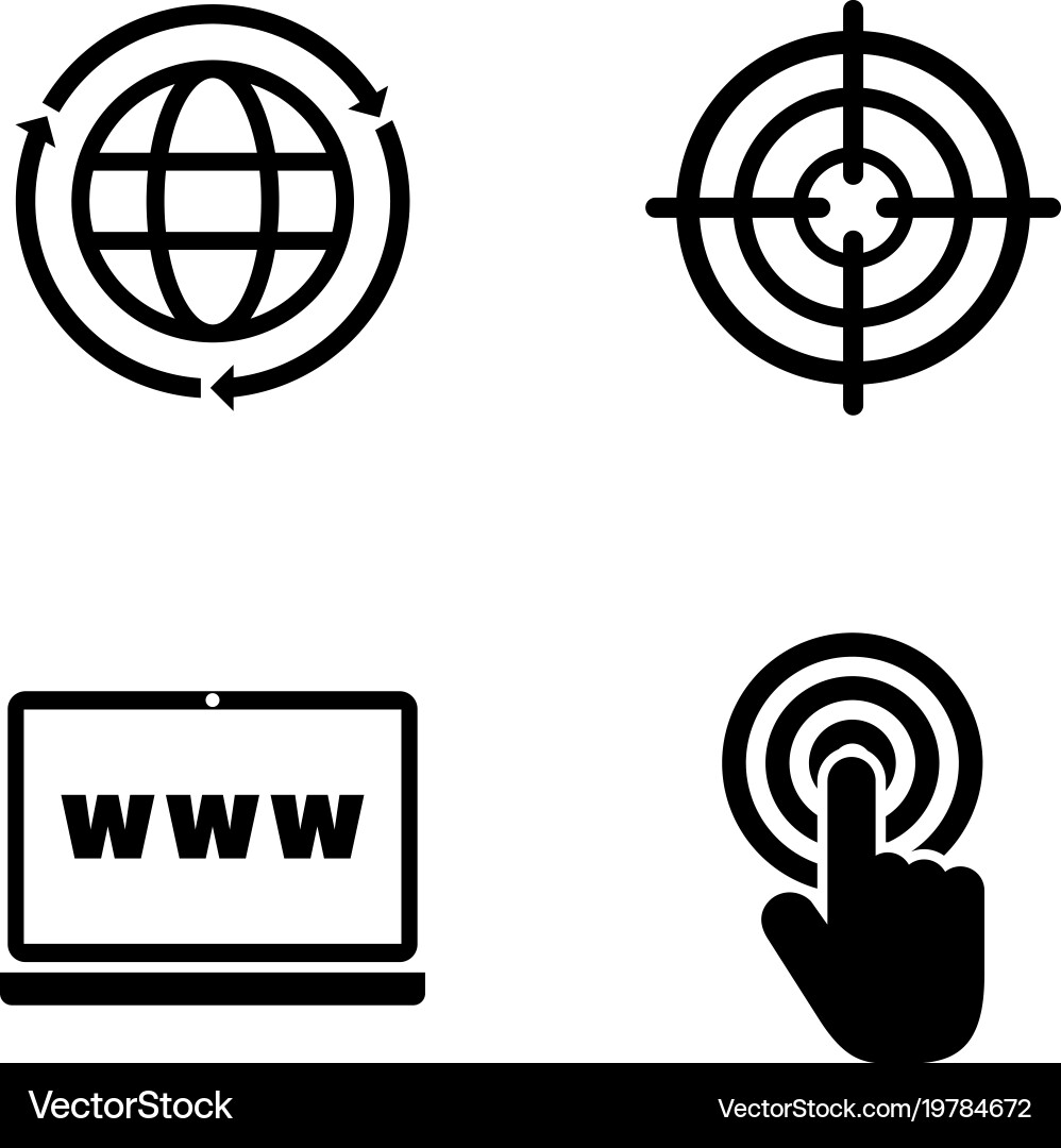 Web search simple related icons Vector Image