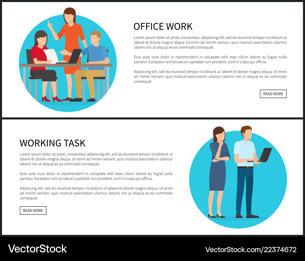 Working task office work set Vector Image