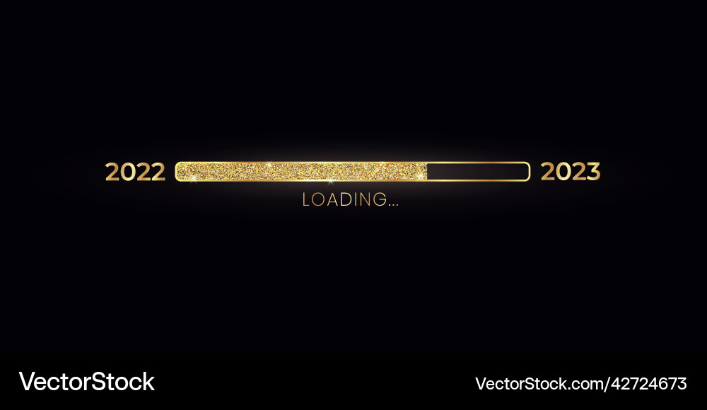 2023 new year gold progress bar golden loading Vector Image