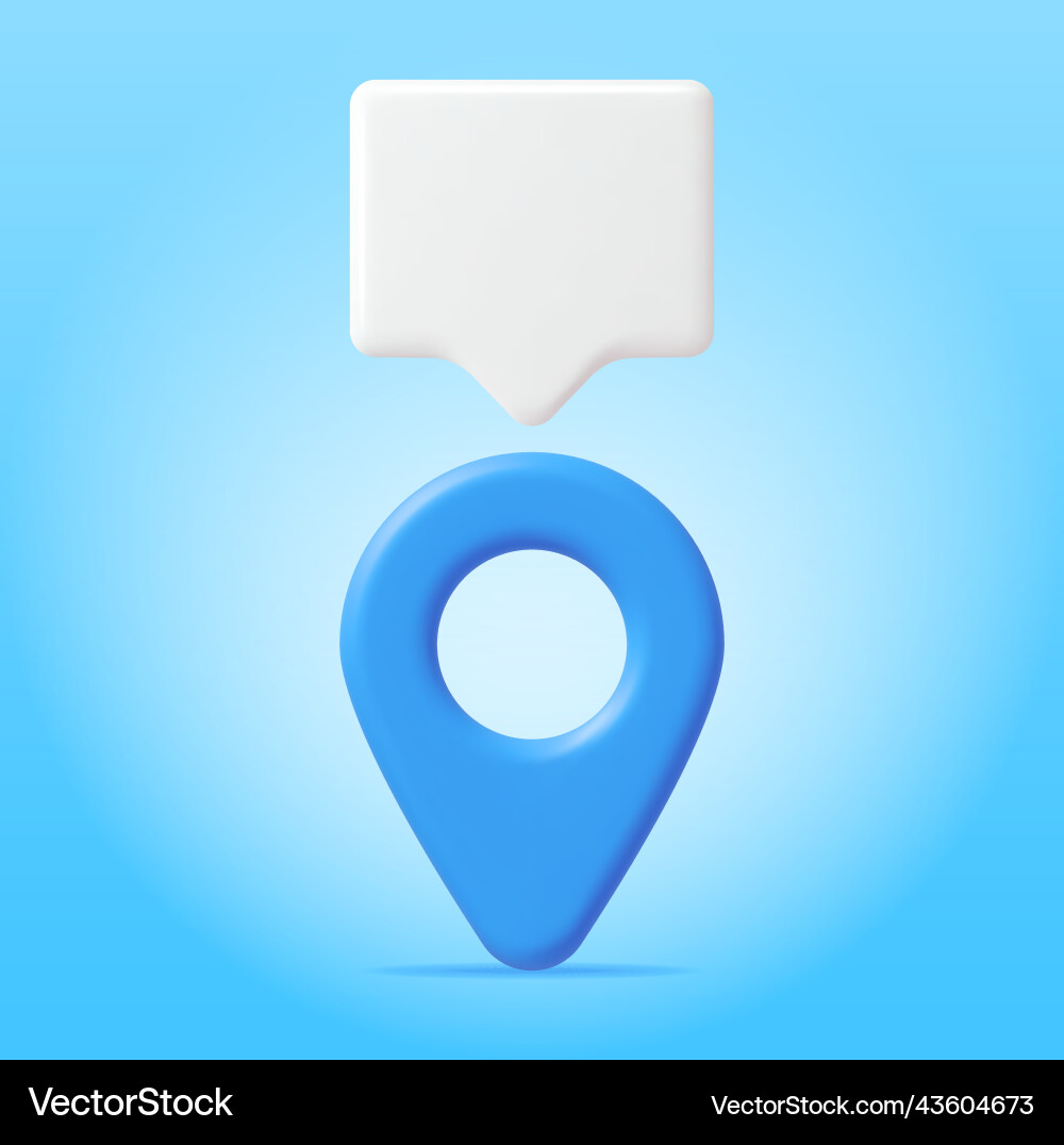 3d location map pin and chat bubble 3d location map pin and chat bubble vector image