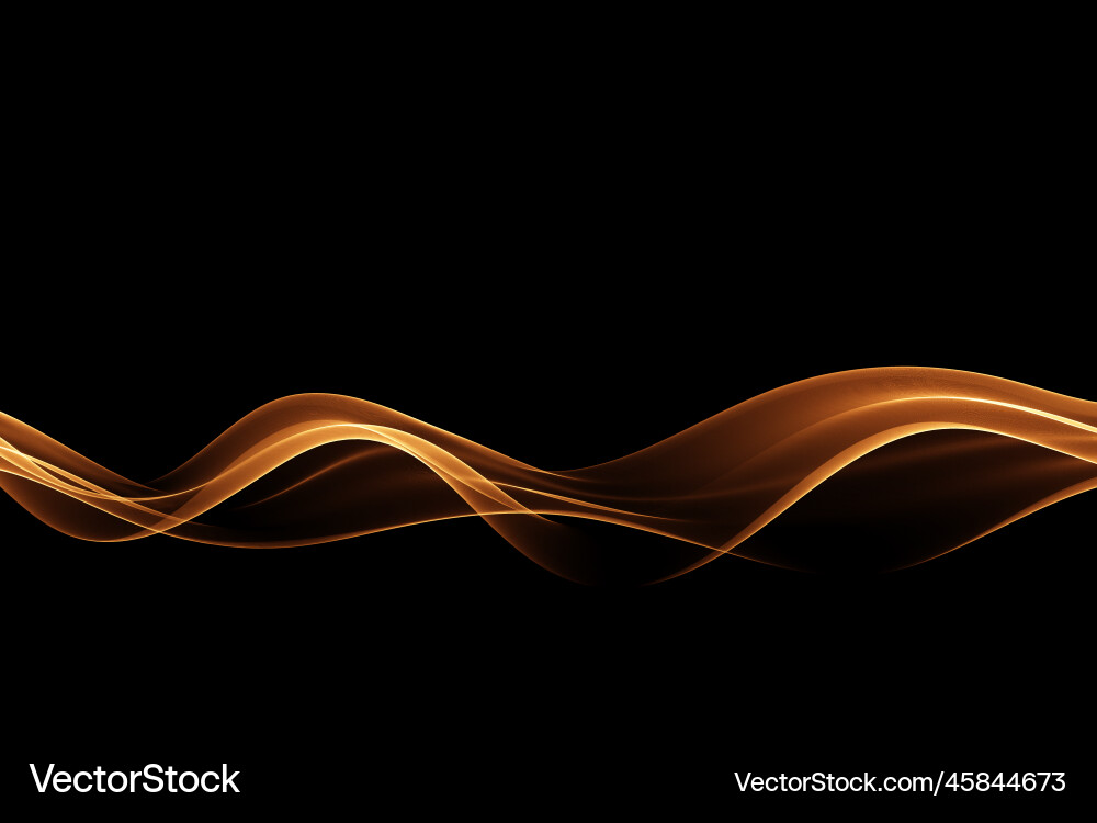 Abstract shiny golden wave design element on dark Abstract shiny golden wave design element on dark vector image
