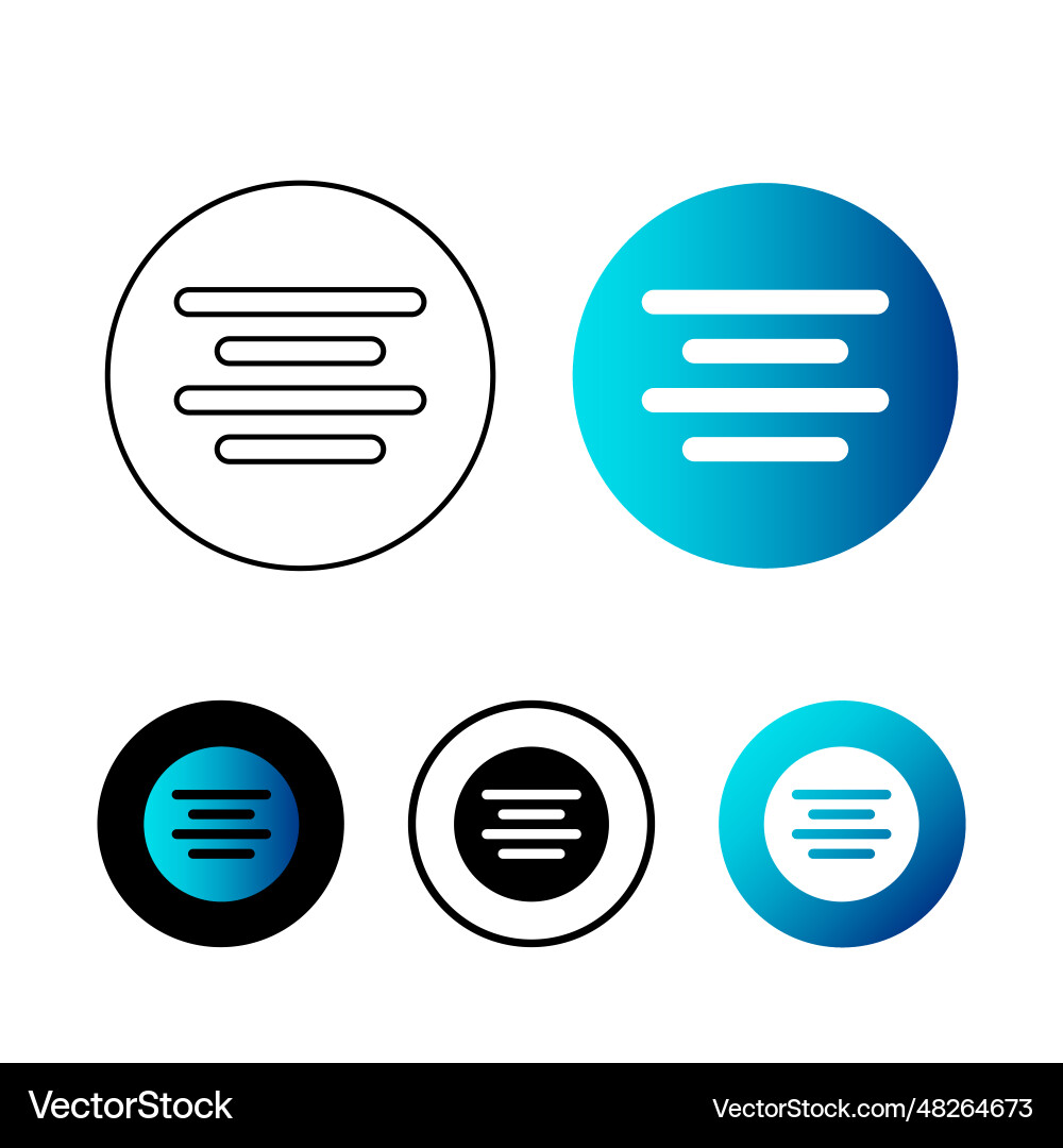 Abstract text align center icon vector image
