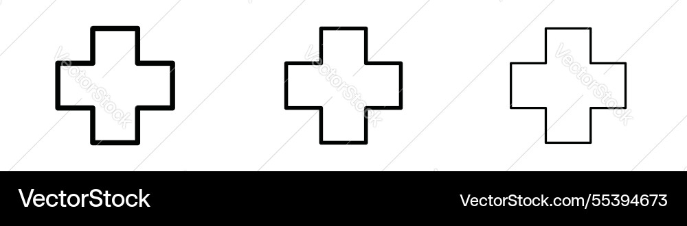 Add icons in three different stroke lines Add icons in three different stroke lines vector image