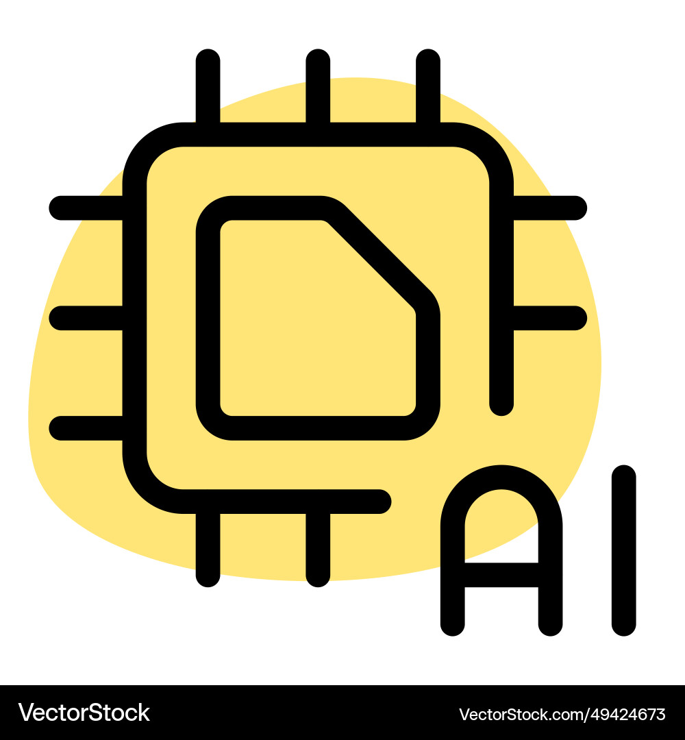 Ai chip with high computing power Vector Image