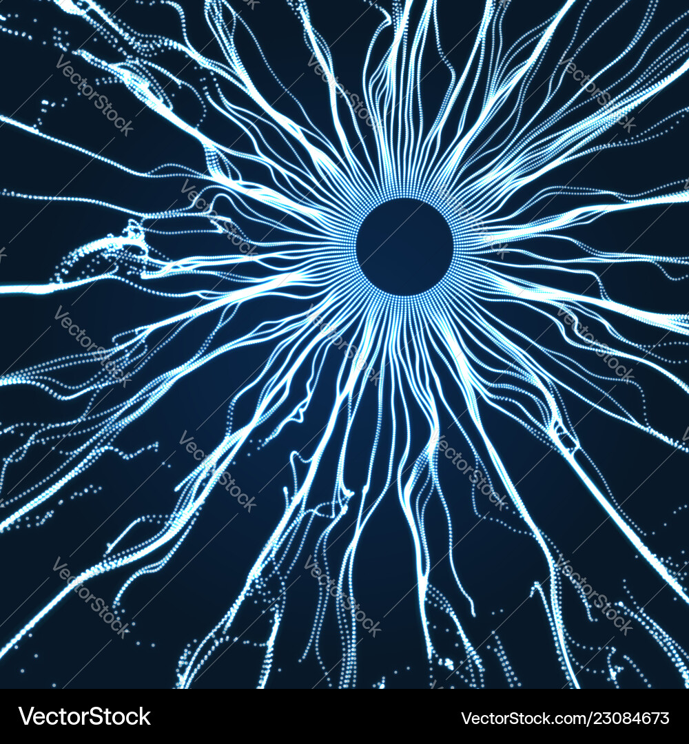 Array with dynamic particles 3d technology style Array with dynamic particles 3d technology style vector image
