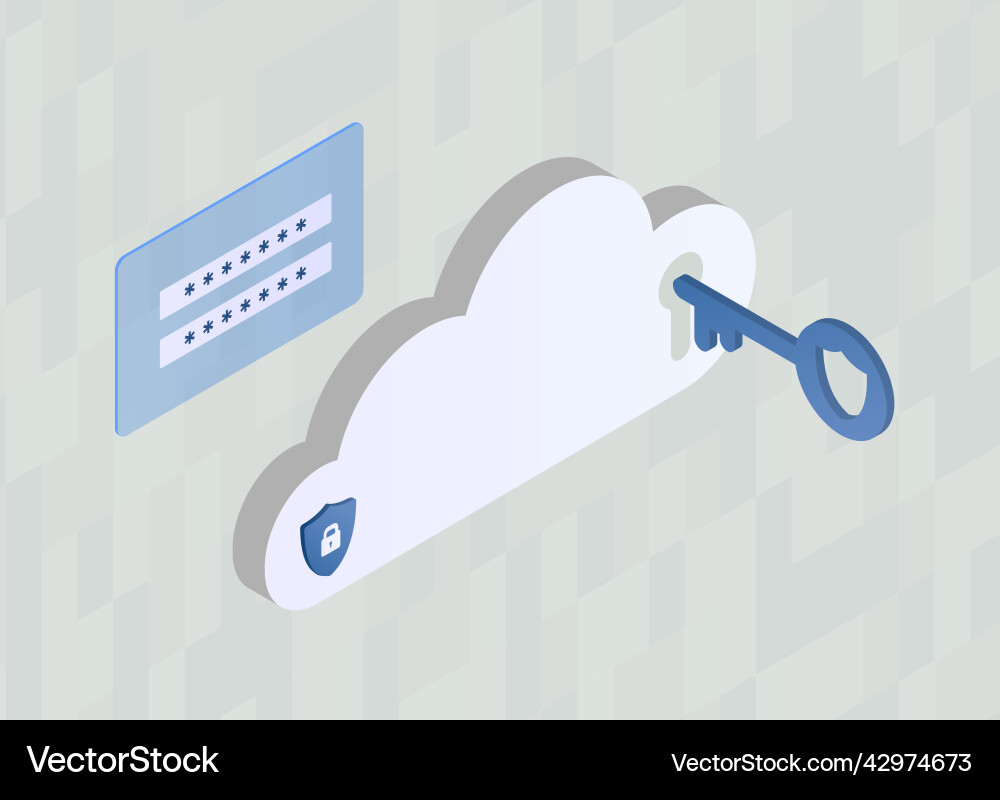 Bring your own key concept byok encryption vector image
