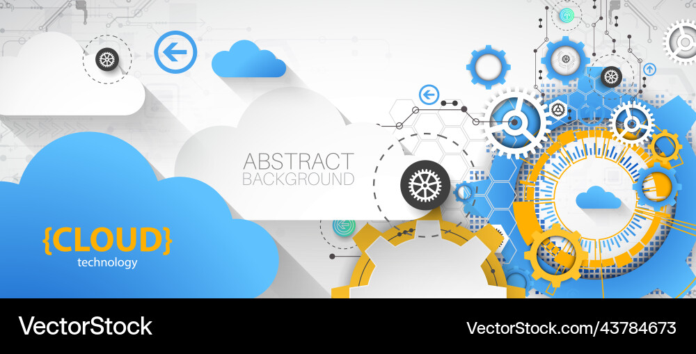 Cloud computing concept abstract technology vector image