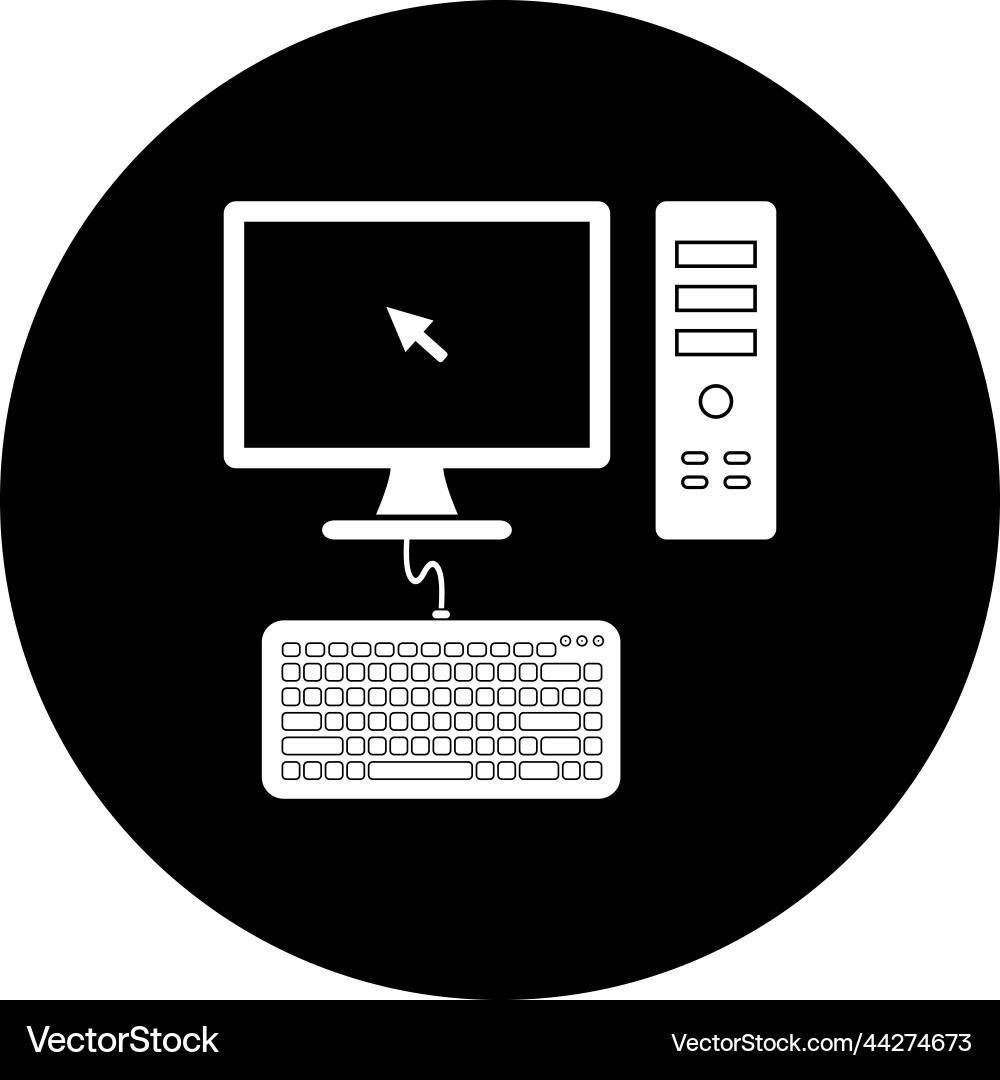 Computer parts button icon editable eps symbol Vector Image