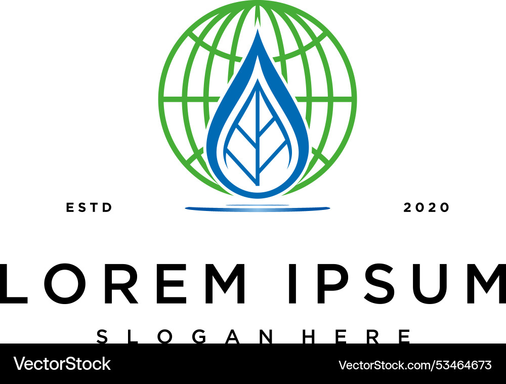 Creative leaf globe logo design concept Royalty Free Vector