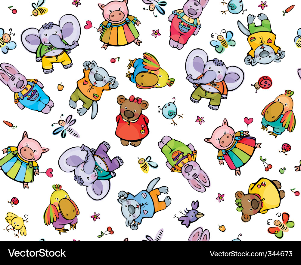 Cute Animal Pattern vector image
