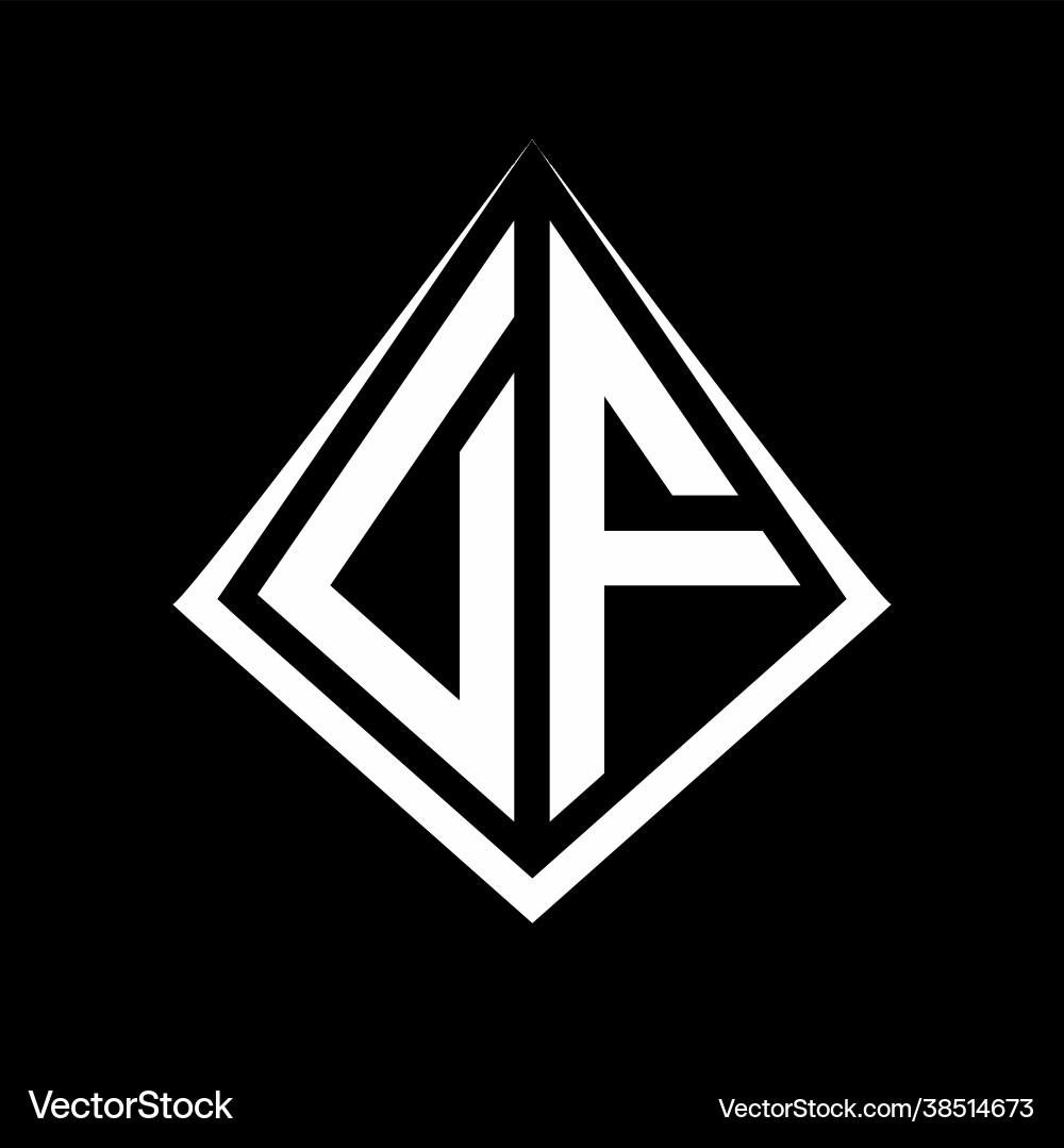 Df logo letters monogram with prisma shape design Df logo letters monogram with prisma shape design Vector Image