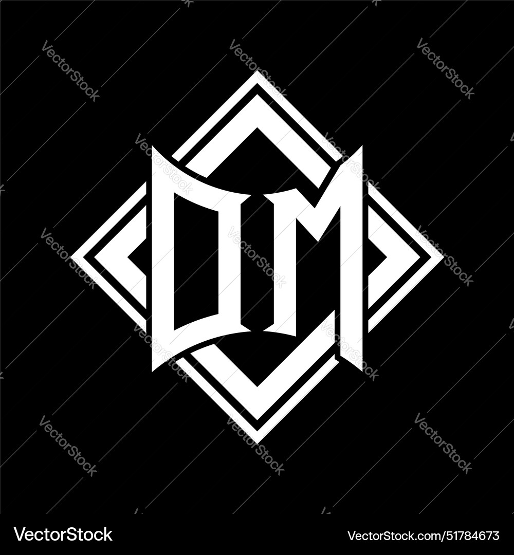 Dm letter logo abstract shield shape with square – Royalty-Free Vector ...
