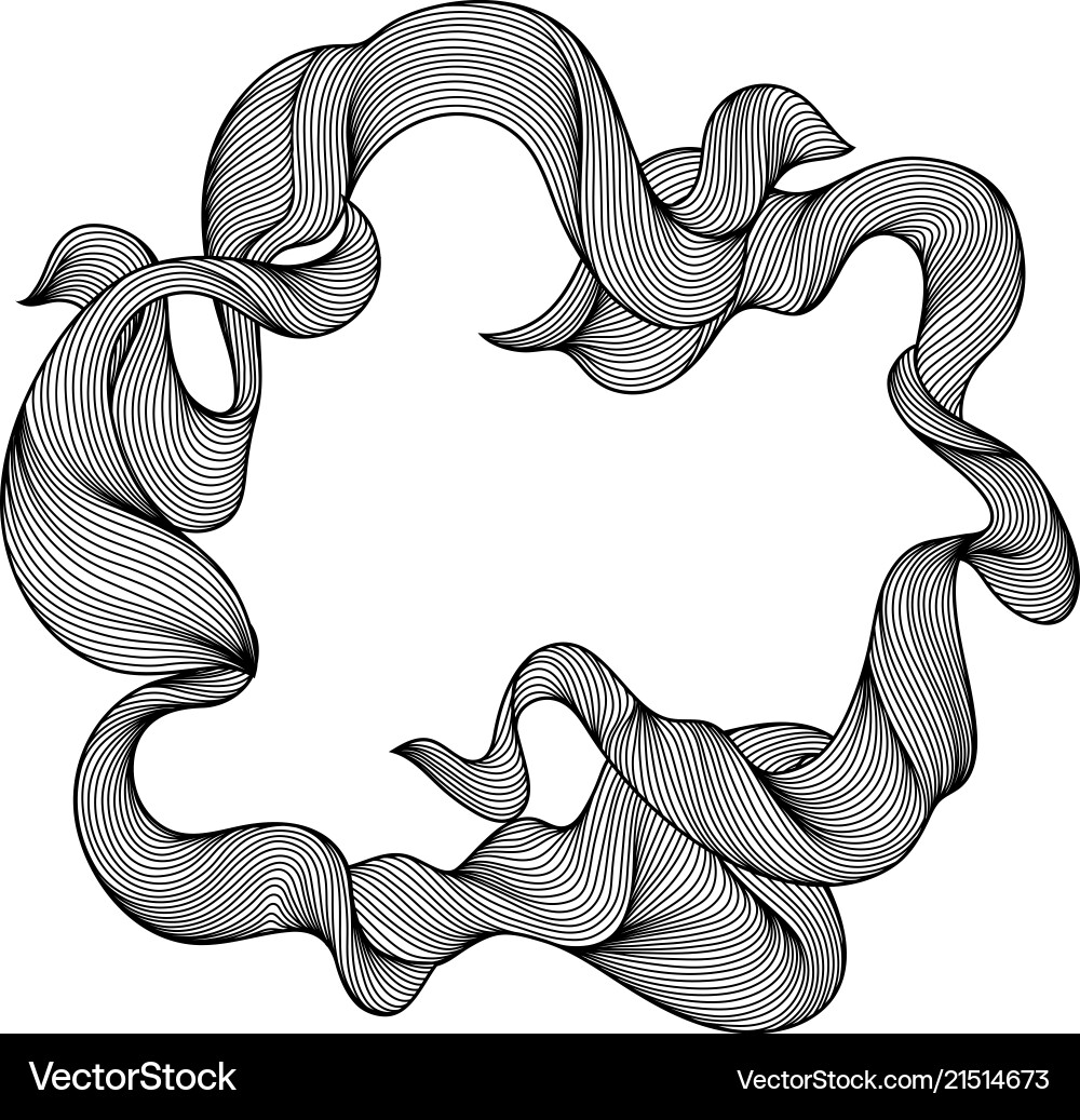 Frame with wave line curls vector image