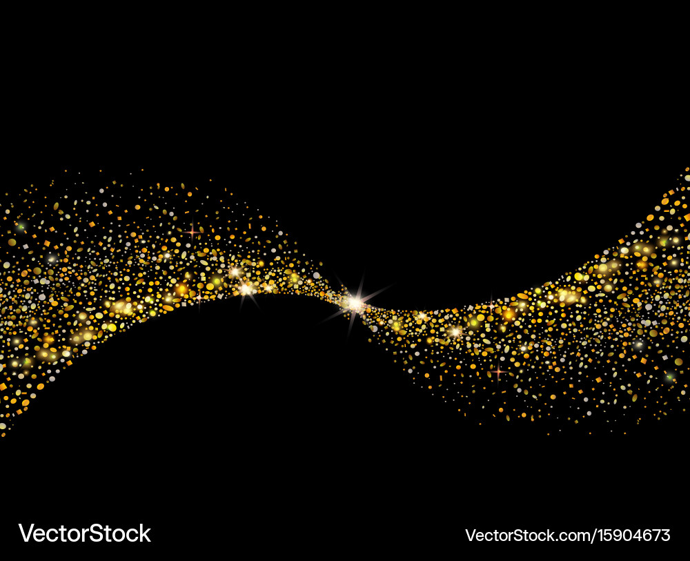 Gold Glitter Wave Sparkle Magic Vector Image