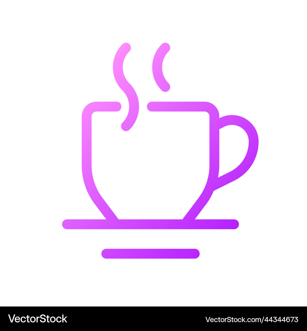 Hot beverage pixel perfect gradient linear ui icon vector image