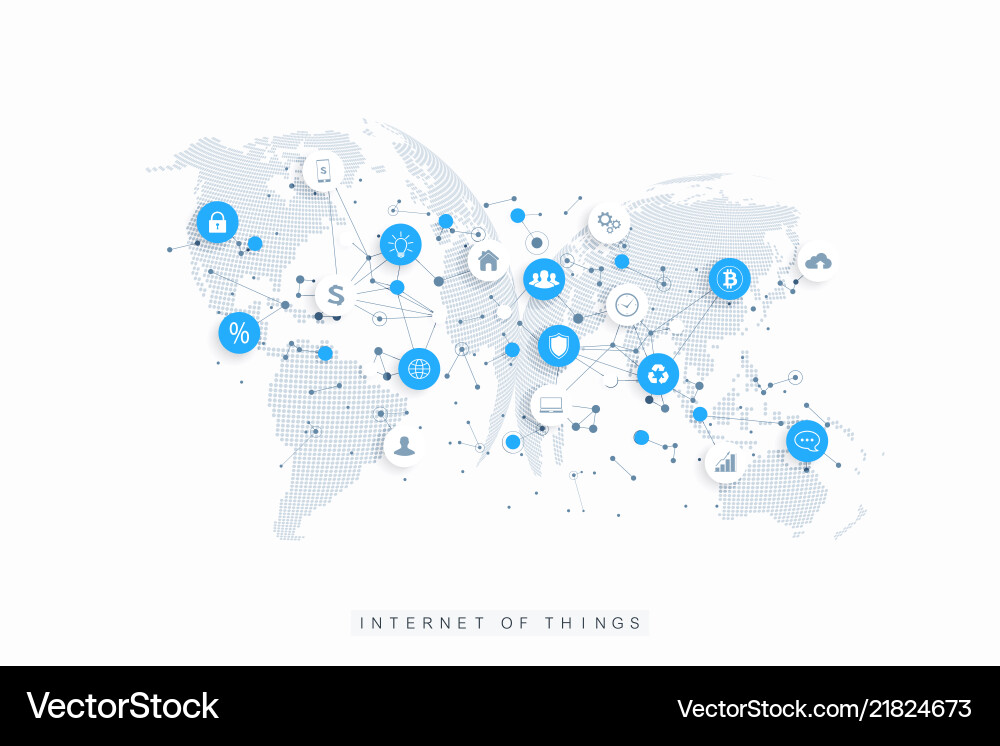 Internet of things iot and network connection Vector Image