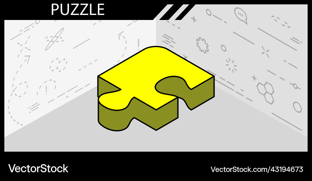 Puzzle isometric design icon web 3d colorful Puzzle isometric design icon web 3d colorful vector image