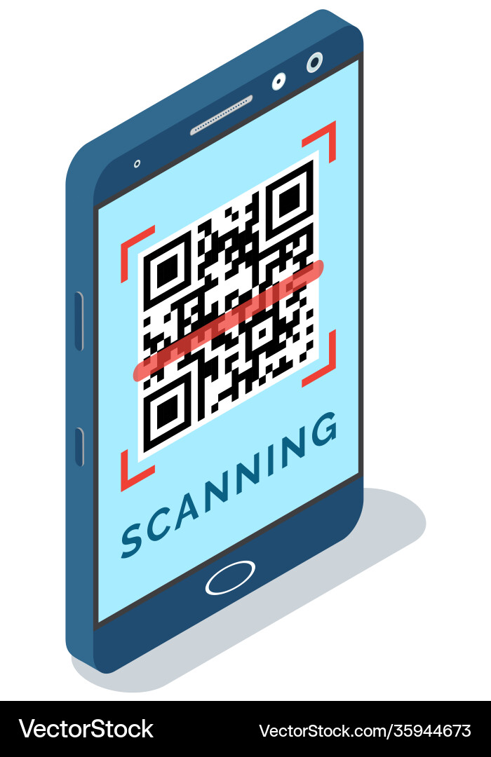 Qr code scanning via mobile phone application Qr code scanning via mobile phone application vector image