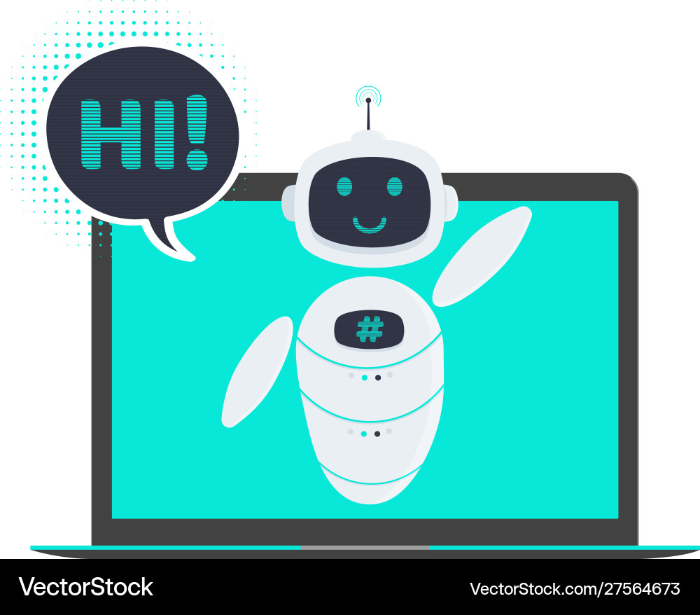 Robot Chatbot Icon - AI Assistant vector image