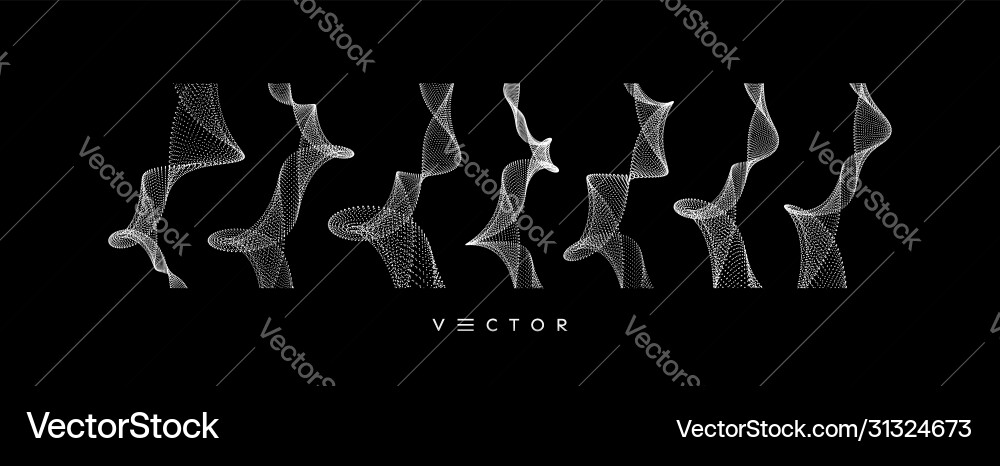 Set abstract white smoke array with dynamic Set abstract white smoke array with dynamic vector image