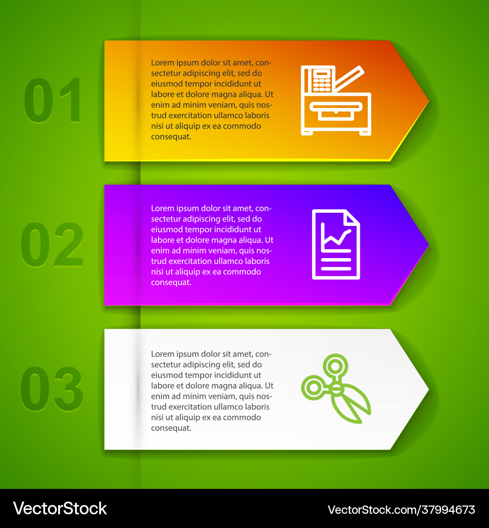 Set line copy machine document with graph chart Set line copy machine document with graph chart Vector Image