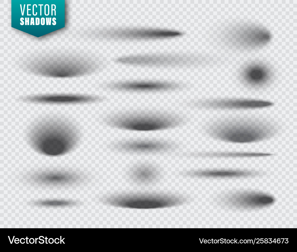 Shadows set on transparent background Shadows set on transparent background vector image