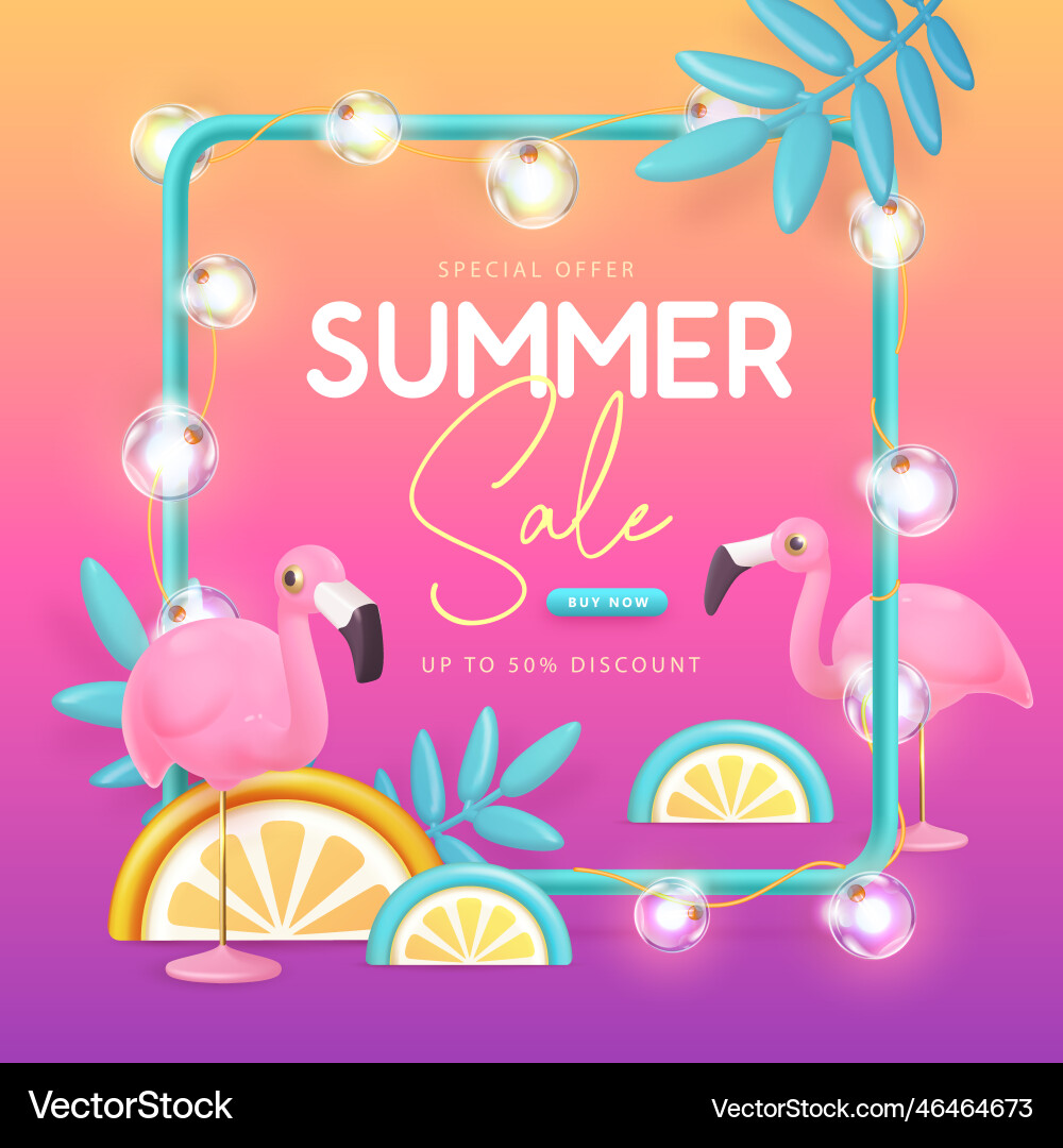 Sommergroßer Verkauf Typografie Plakat mit Flamingo Sommergroßer Verkauf Typografie Plakat mit Flamingo vektorbild