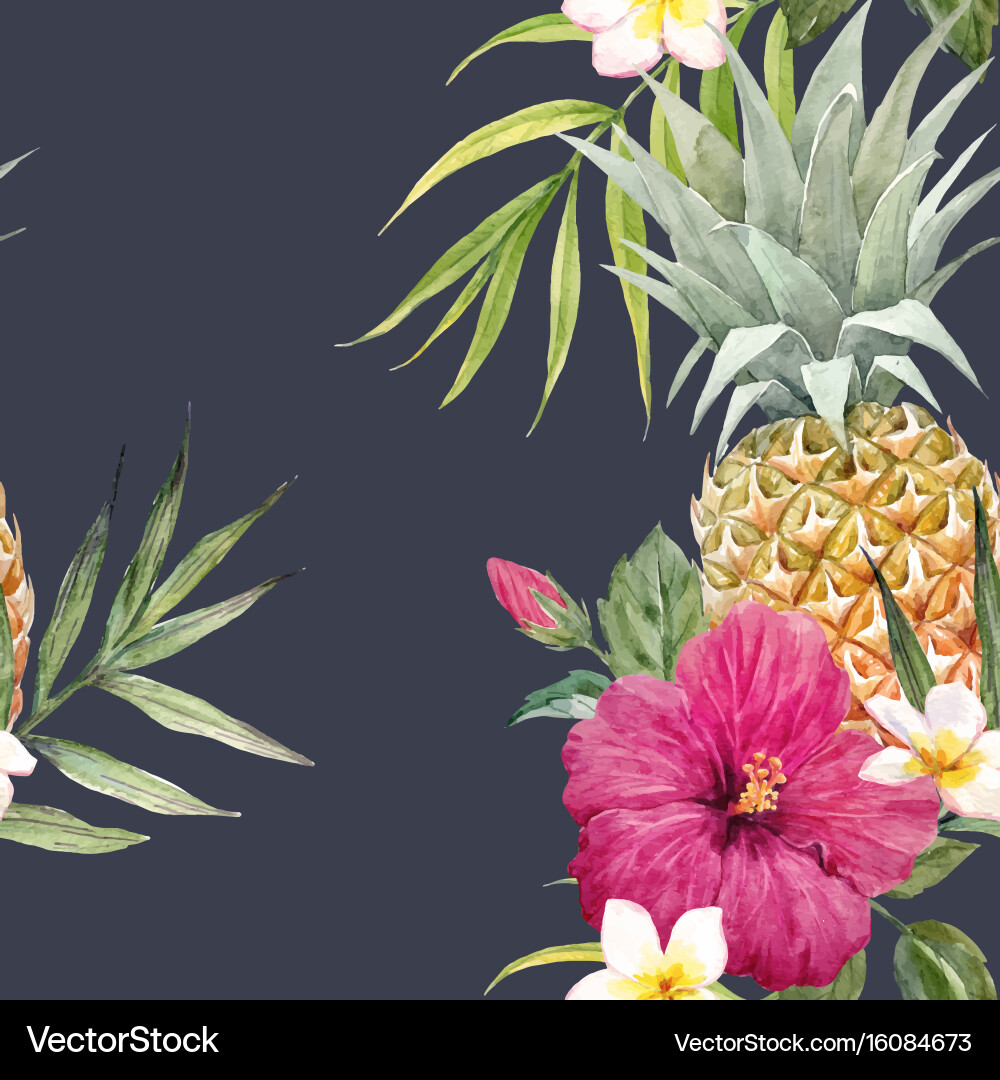 Tropical Watercolor Pattern Vector Image