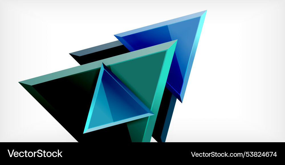 Abstract background - colorful triangles with 3d Abstract background - colorful triangles with 3d Vector Image