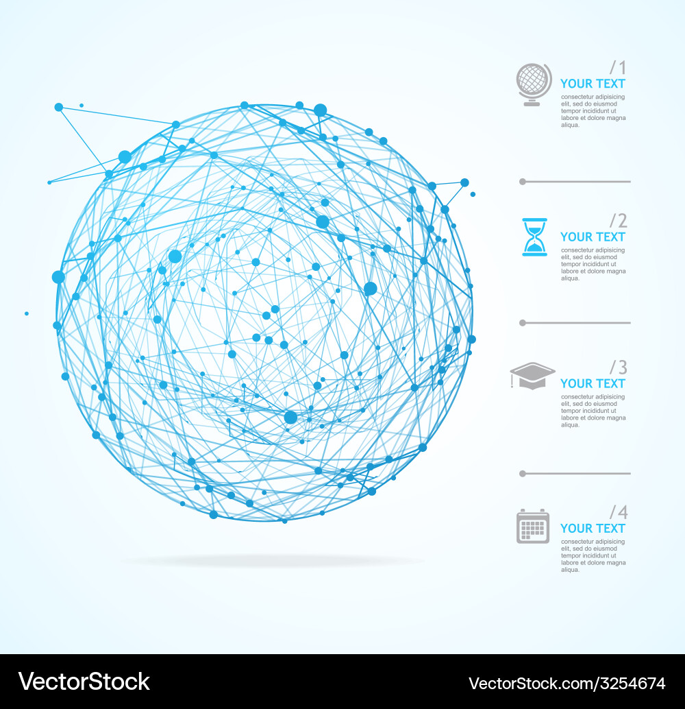 Abstract background with sphere and infographic vector image