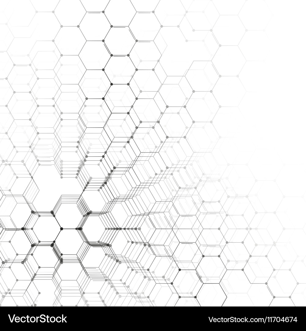 Chemistry 3d pattern hexagonal molecule structure Vector Image