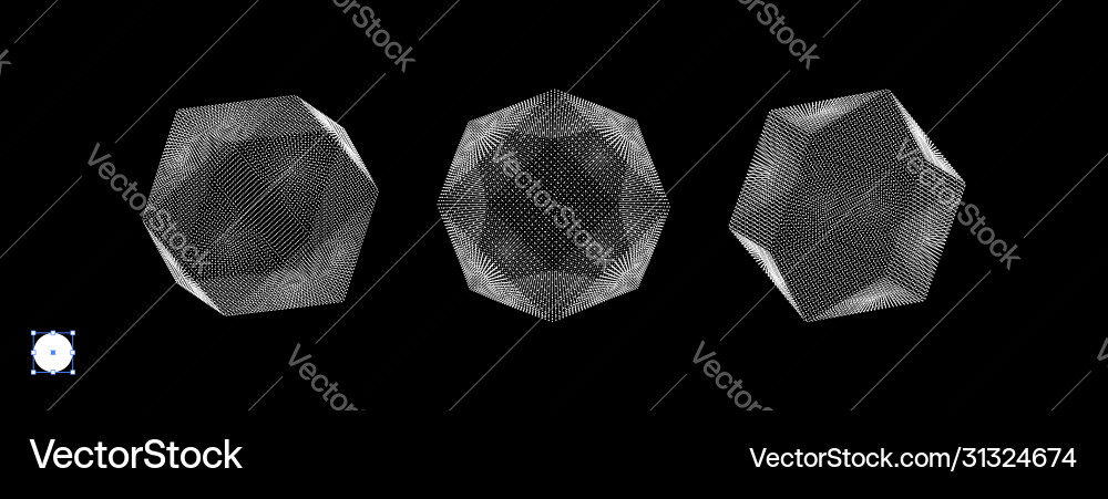 Crystal consisting small particles object Crystal consisting small particles object vector image