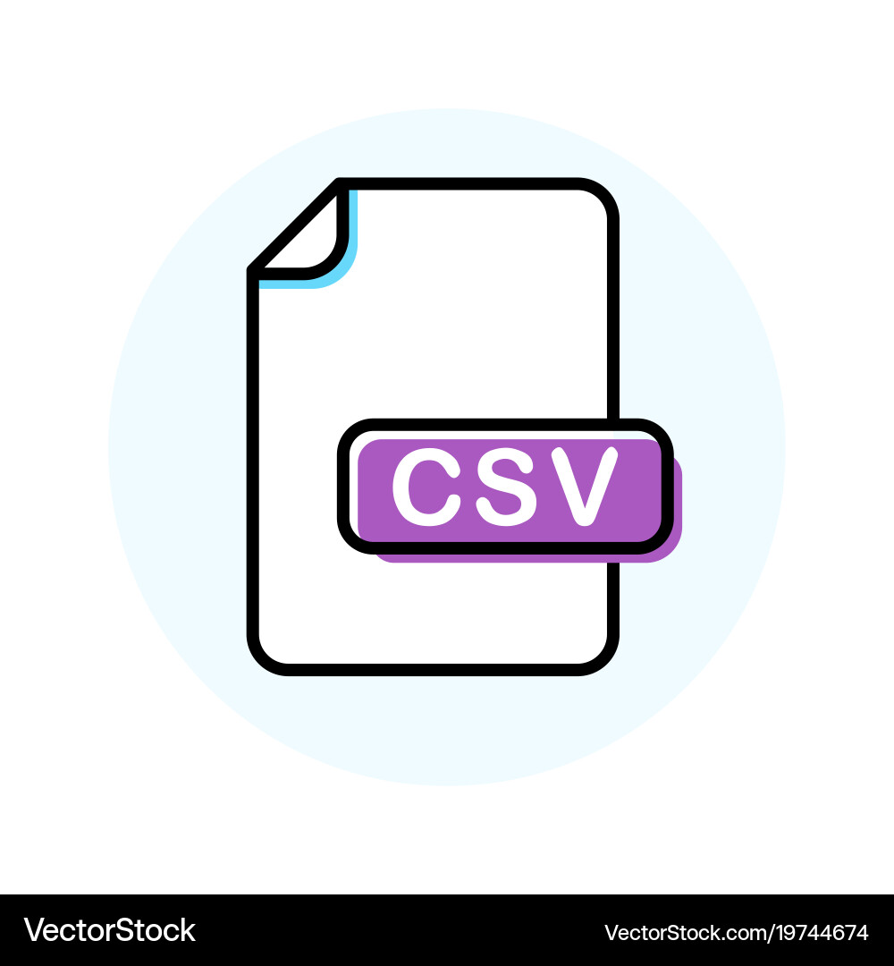 Csv file format extension color line icon vector image