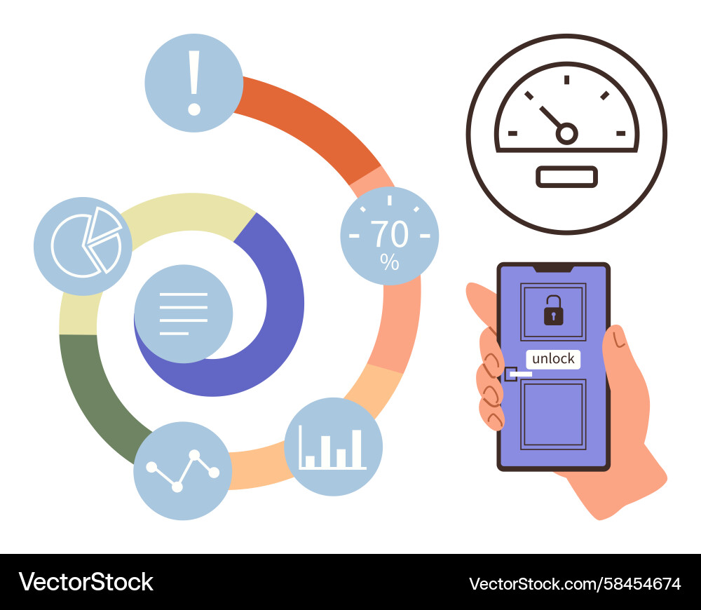 Data Speed & Progress Analytics Vector Image
