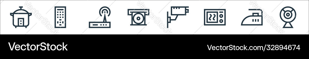 Electronics line icons linear set quality Electronics line icons linear set quality vector image