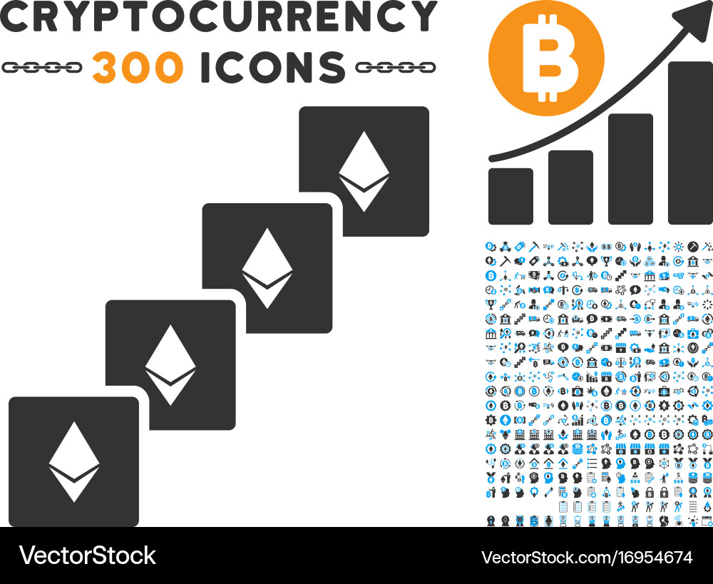 Ethereum blockchain flat icon with clip art vector image