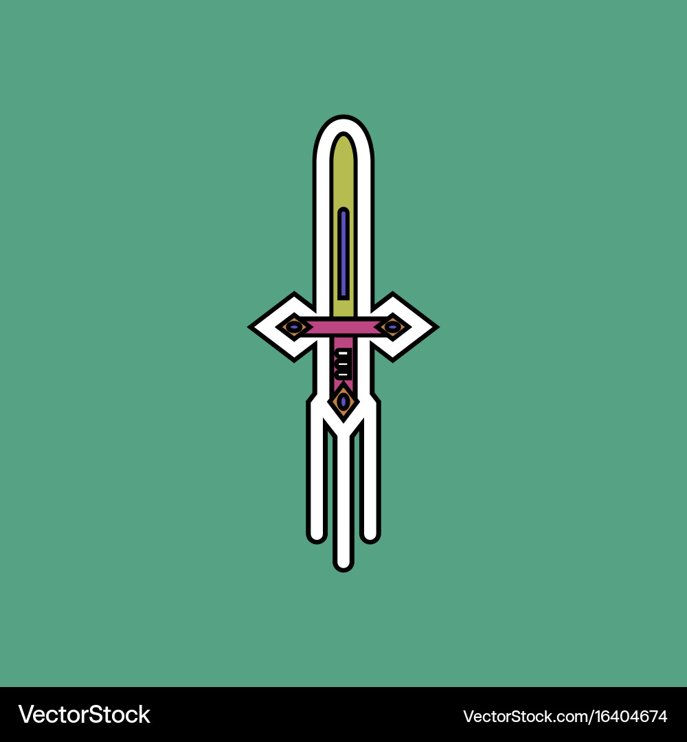 Flat icon design collection ancient weapon sword vector image