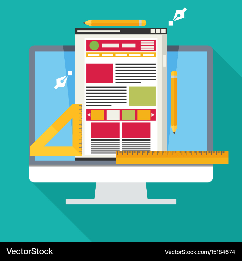 Flat of web design and development concepts Vector Image