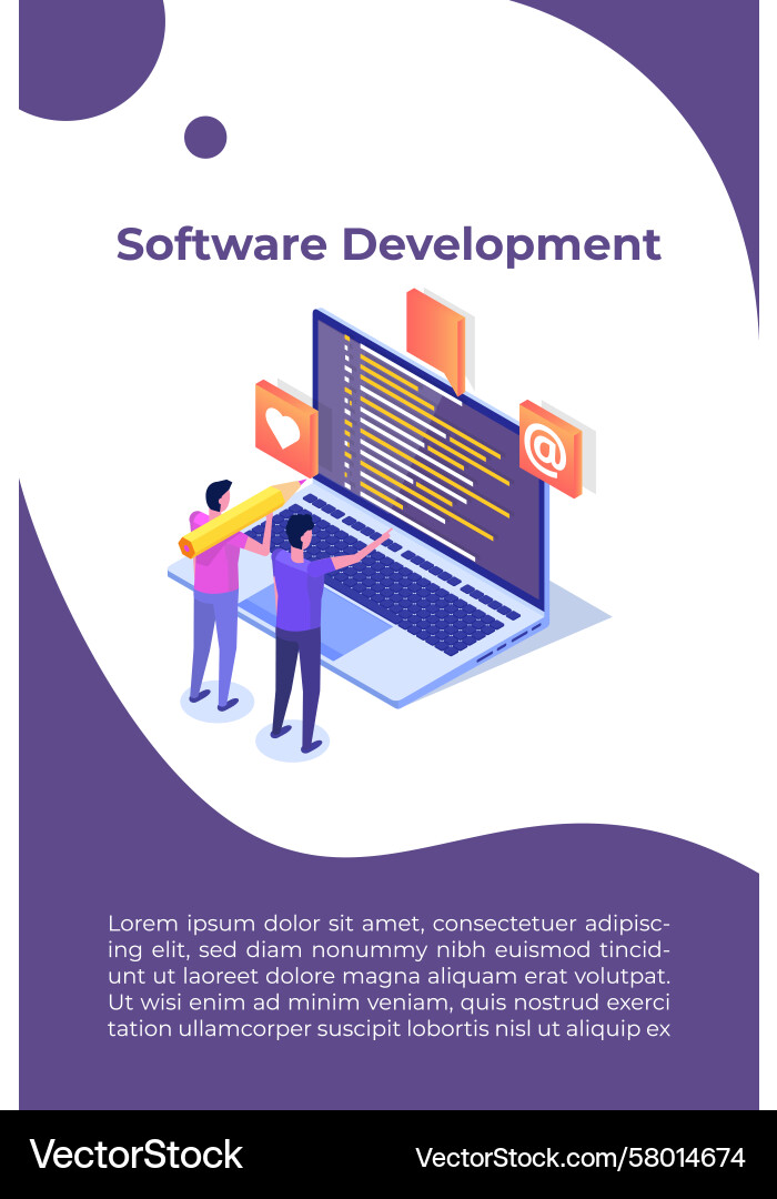 Front-End Development Isometric Concept vector image